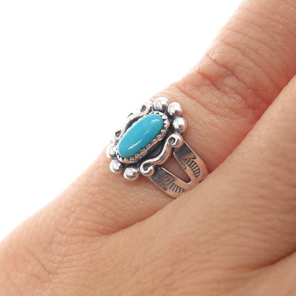 BELL TRADING Old Pawn 925 Sterling Silver Vintage Turquoise Ring Size 4.5