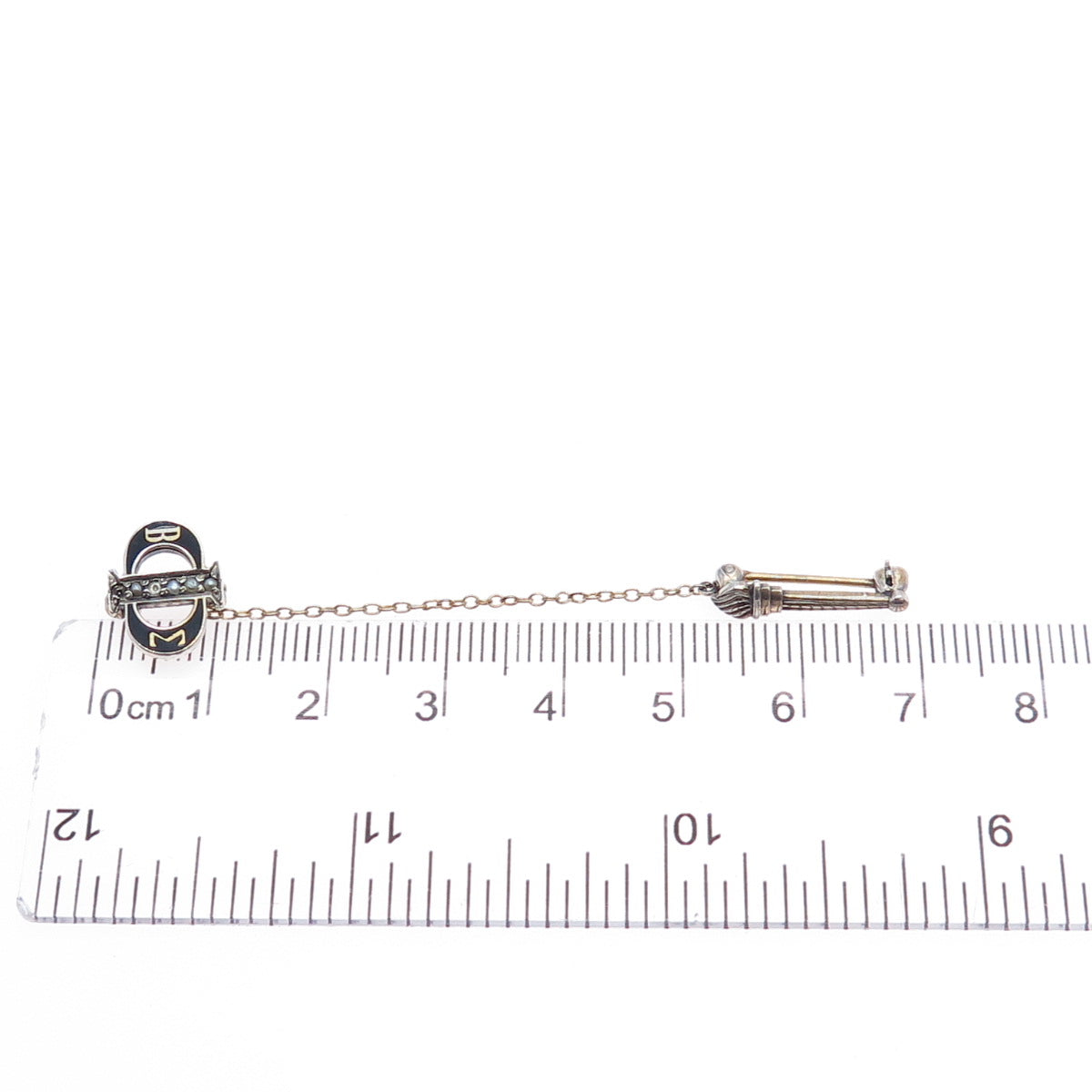 JOSTENS Sterling GP Antique Pearl Beta Sigma Phi Sorority Pin (missing 2 pearls)