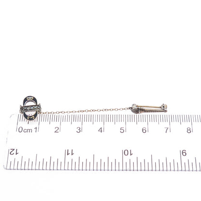 JOSTENS Sterling GP Antique Pearl Beta Sigma Phi Sorority Pin (missing 2 pearls)