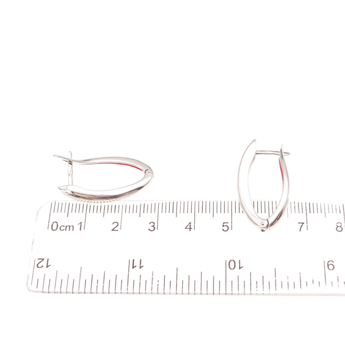 925 Sterling Silver Enamel Modernist Hoop Earrings