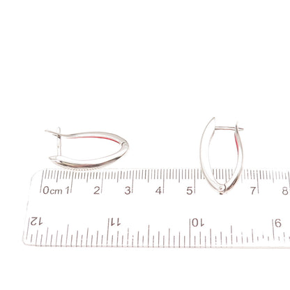 925 Sterling Silver Enamel Modernist Hoop Earrings