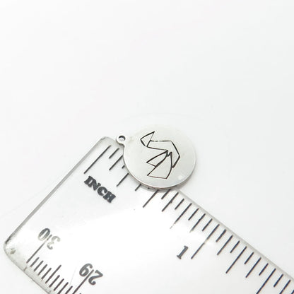 925 Sterling Silver USA Two In Town Swan Bird Charm Pendant