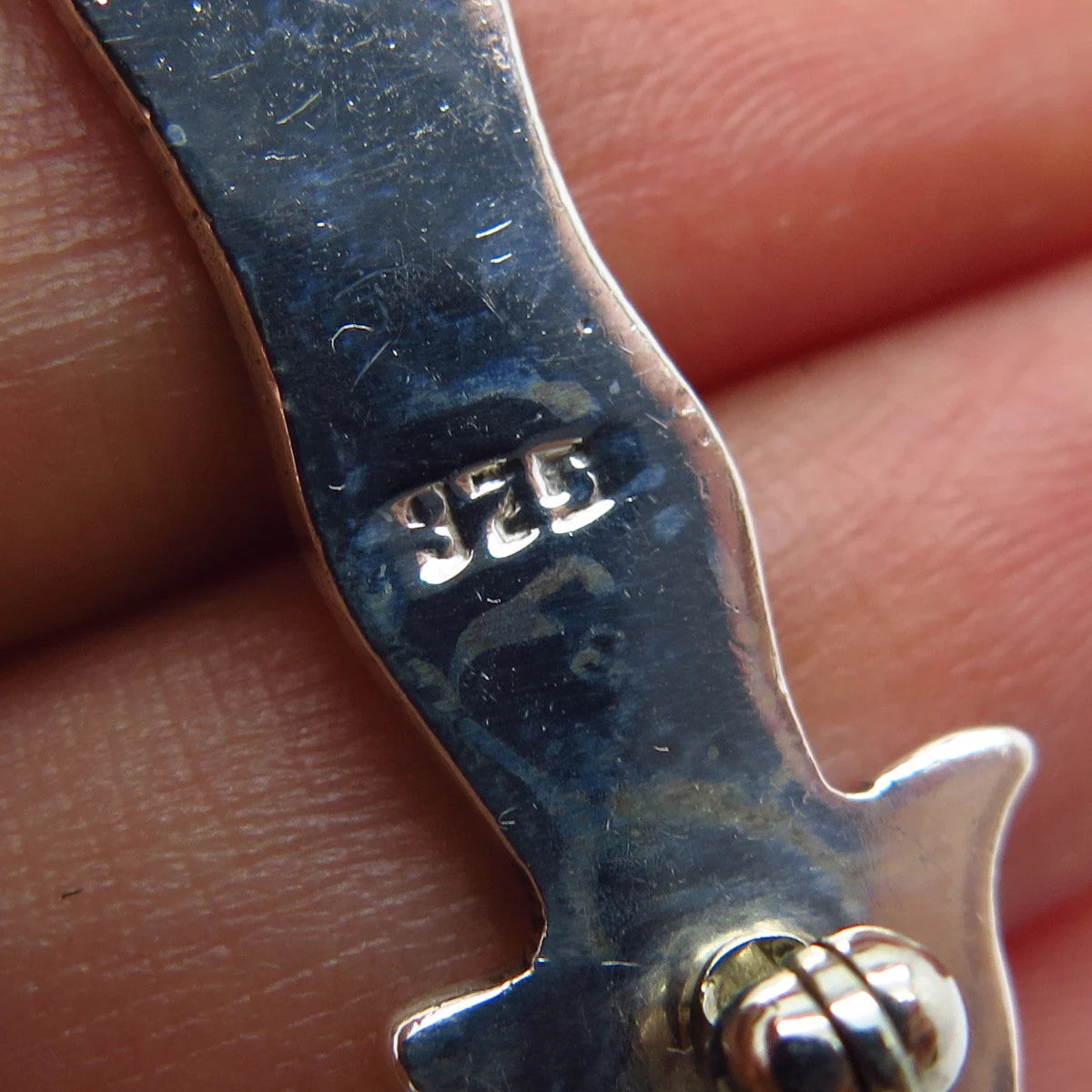 925 Sterling Silver Vintage Modernist Cat Pin Brooch