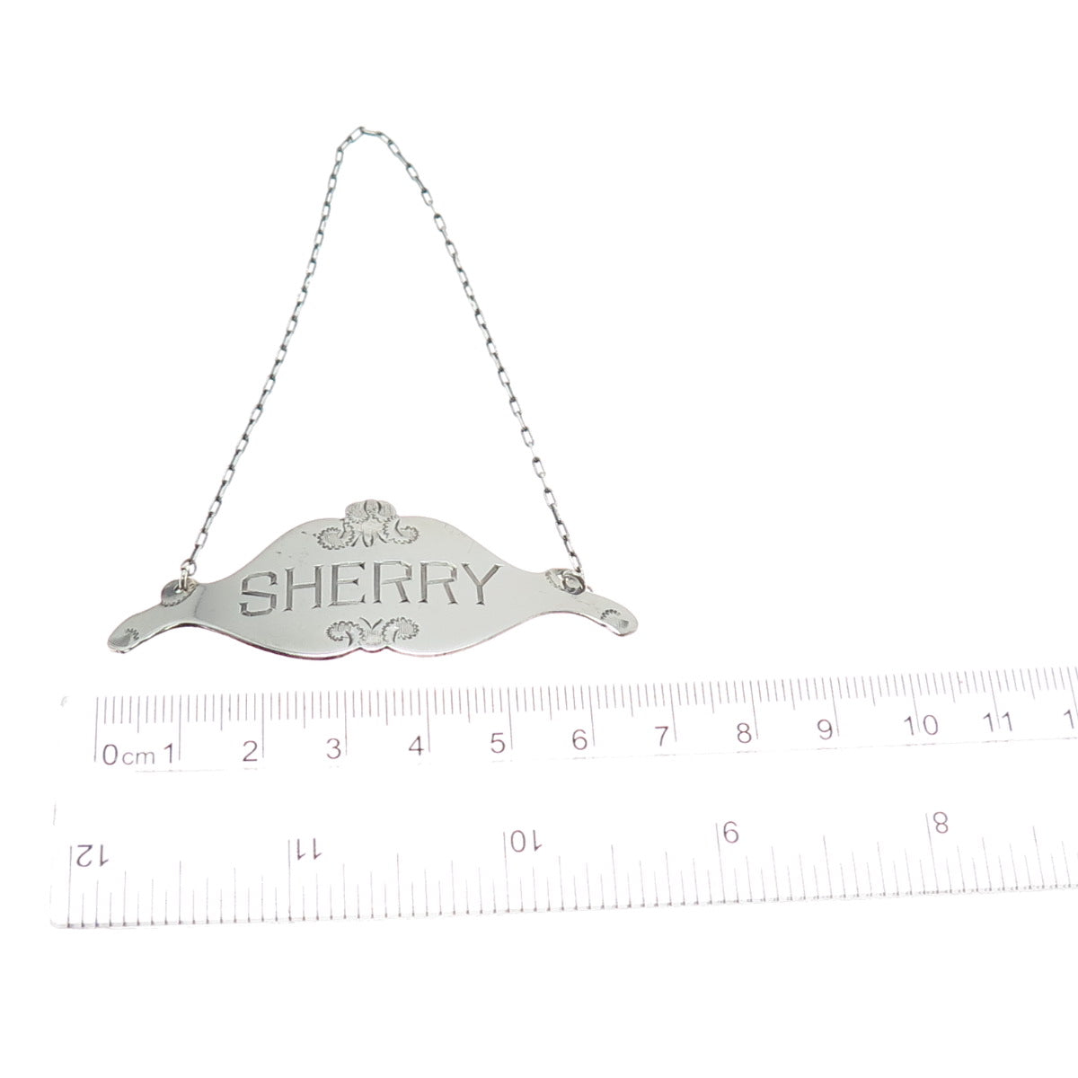 GORHAM 925 Sterling Silver Antique Art Deco Sherry Bottle Tag