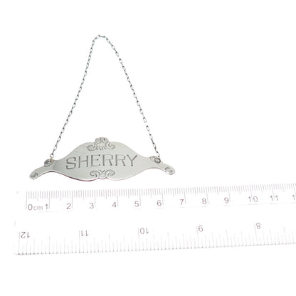 GORHAM 925 Sterling Silver Antique Art Deco Sherry Bottle Tag