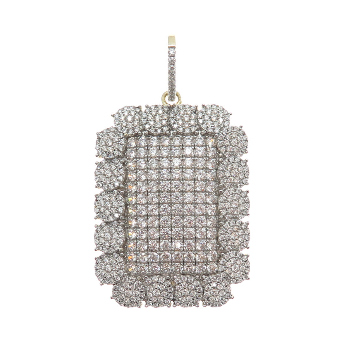 925 Sterling Silver Gold Plated Round-Cut Shaped C Z Sparkle Pendant