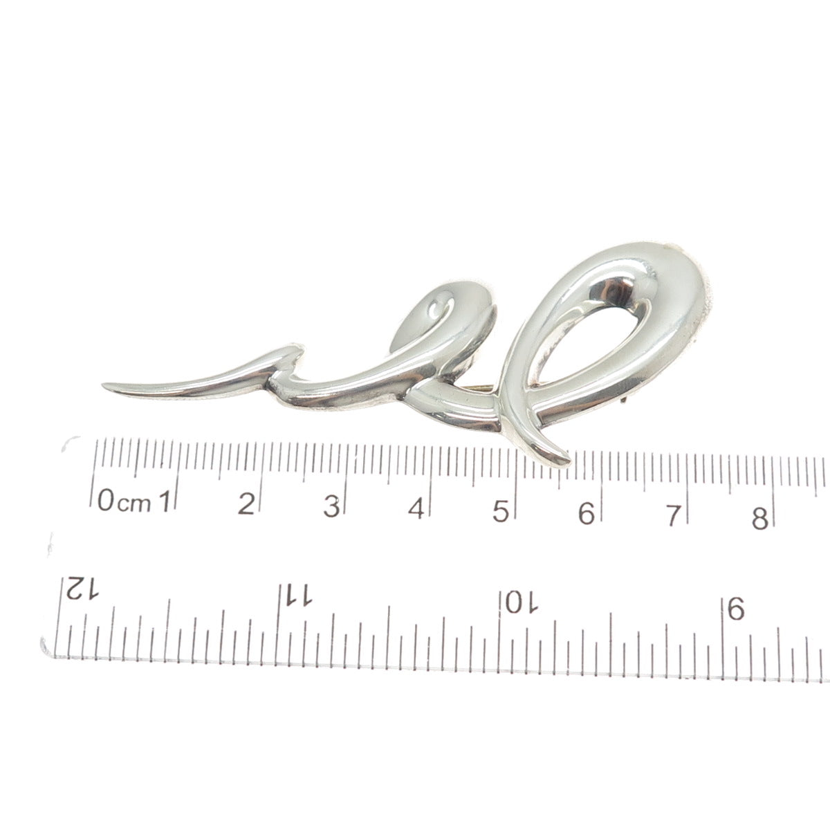 CNA PRANDA 925 Sterling Silver Vintage Modernist Twisted Pin Brooch