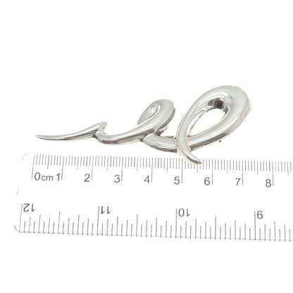 CNA PRANDA 925 Sterling Silver Vintage Modernist Twisted Pin Brooch