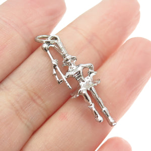 925 Sterling Silver Vintage Parade March Dancer 3D Charm Pendant