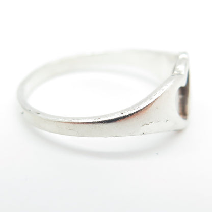 925 Sterling Silver Vintage Couple of Hearts Ring Size 7.25