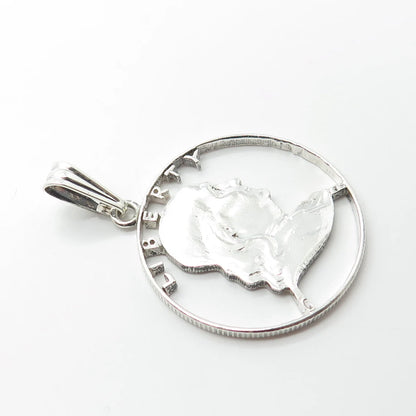 925 Sterling Silver Vintage "Liberty" Benjamin Franklin Coin Pendant
