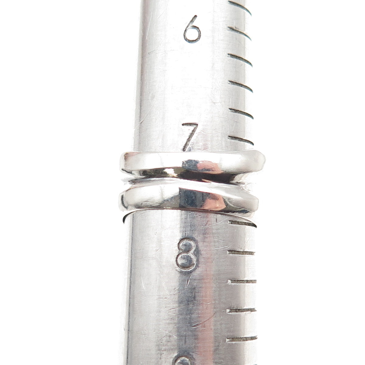 925 Sterling Silver Vintage Modernist Crisscross Oxidized Ring Size 7.75