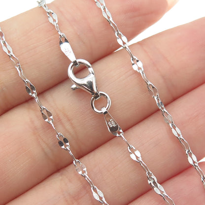 925 Sterling Silver Italy Serpentine Chain Necklace 20"