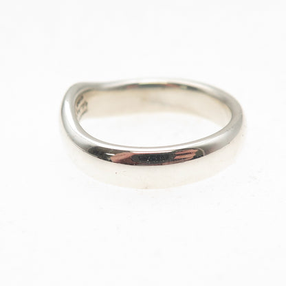 Tiffany & Co. Elsa Peretti 925 Sterling Silver Vintage Wavy Band Ring Size 6.5