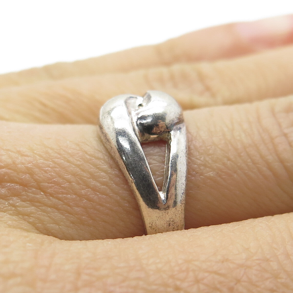 CHAPAL ZENRAY 925 Sterling Silver Vintage Interlocked Ring Size 7.25