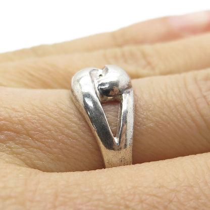 CHAPAL ZENRAY 925 Sterling Silver Vintage Interlocked Ring Size 7.25