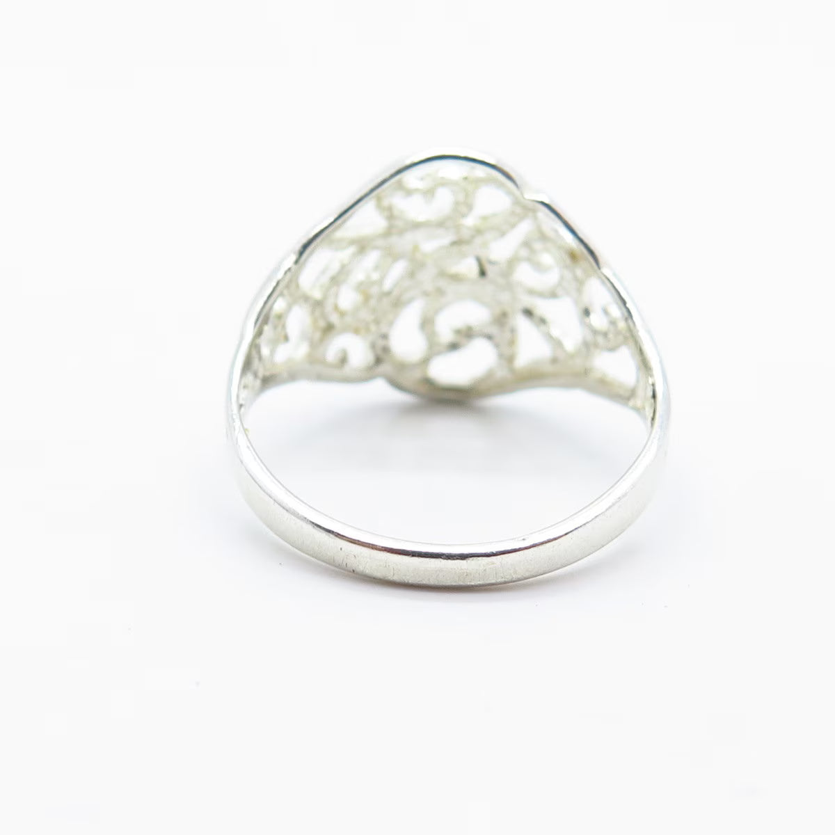 925 Sterling Silver Vintage Swirl Ring Size 8