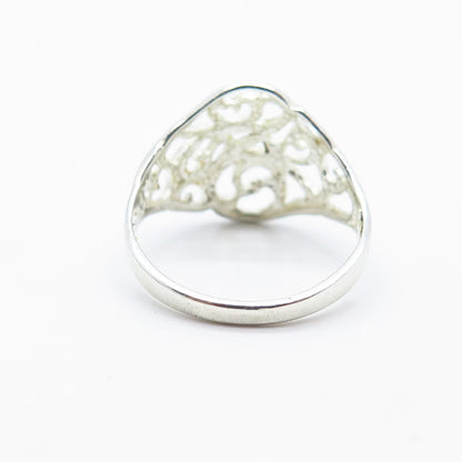 925 Sterling Silver Vintage Swirl Ring Size 8