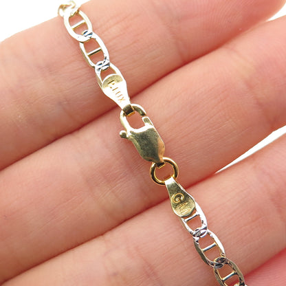 P. LUX 925 Sterling Silver Gold Plated Italy Anchor Mariner Link Bracelet 8"