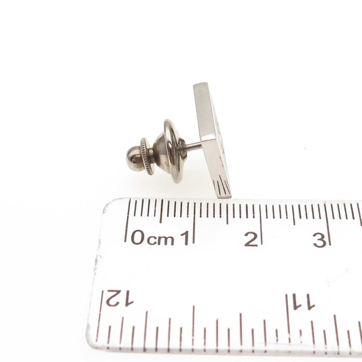 LAMODE 925 Sterling Silver Vintage Diamond-Cut North Star Lapel Pin