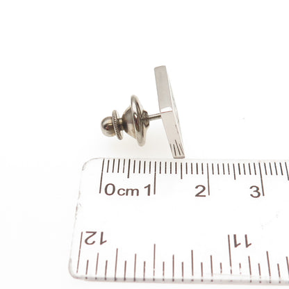 LAMODE 925 Sterling Silver Vintage Diamond-Cut North Star Lapel Pin