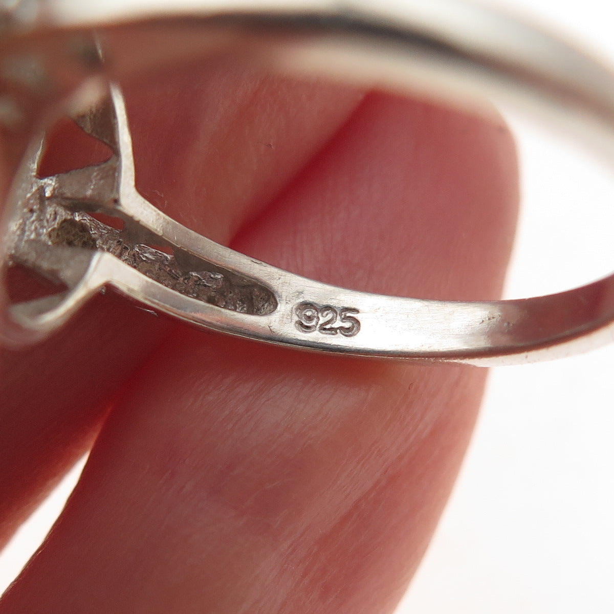 HN Heng Ngai 925 Sterling Silver Real Diamond Accent & Citrine Ring Size 7.25