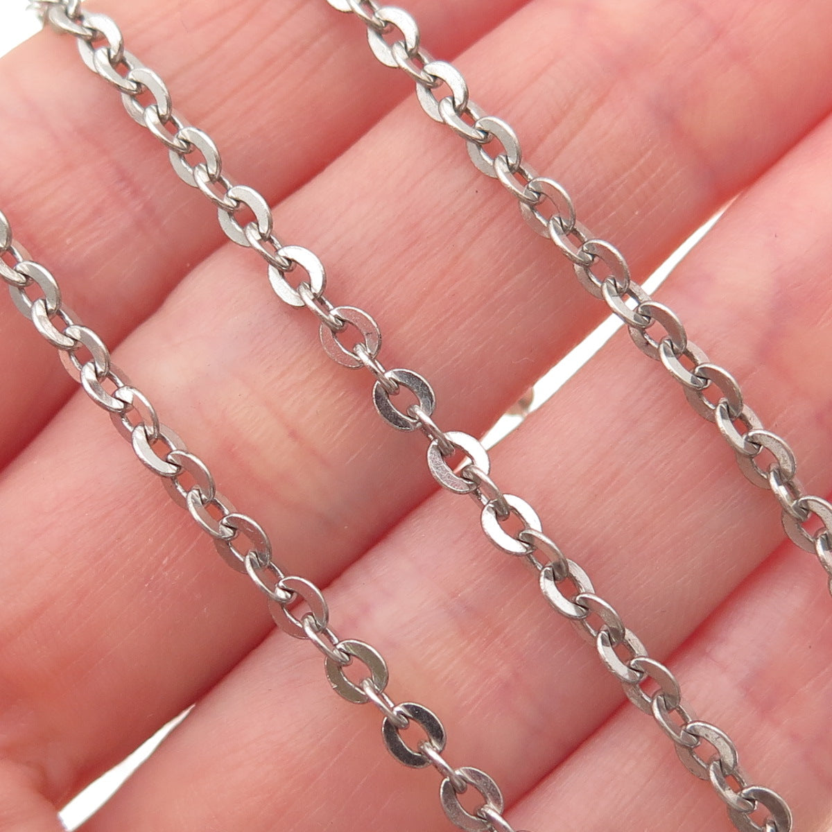 UnoAErre Sterling Silver Vintage Italy Cable Chain Necklace 24" (missing lock)