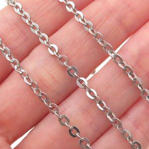 UnoAErre Sterling Silver Vintage Italy Cable Chain Necklace 24" (missing lock)
