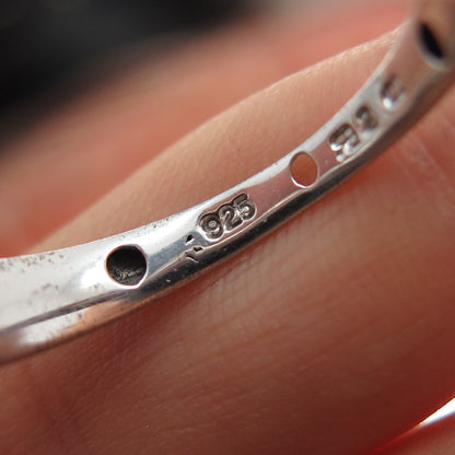 925 Sterling Silver Round-Cut C Z Modernist Ring Size 11.25