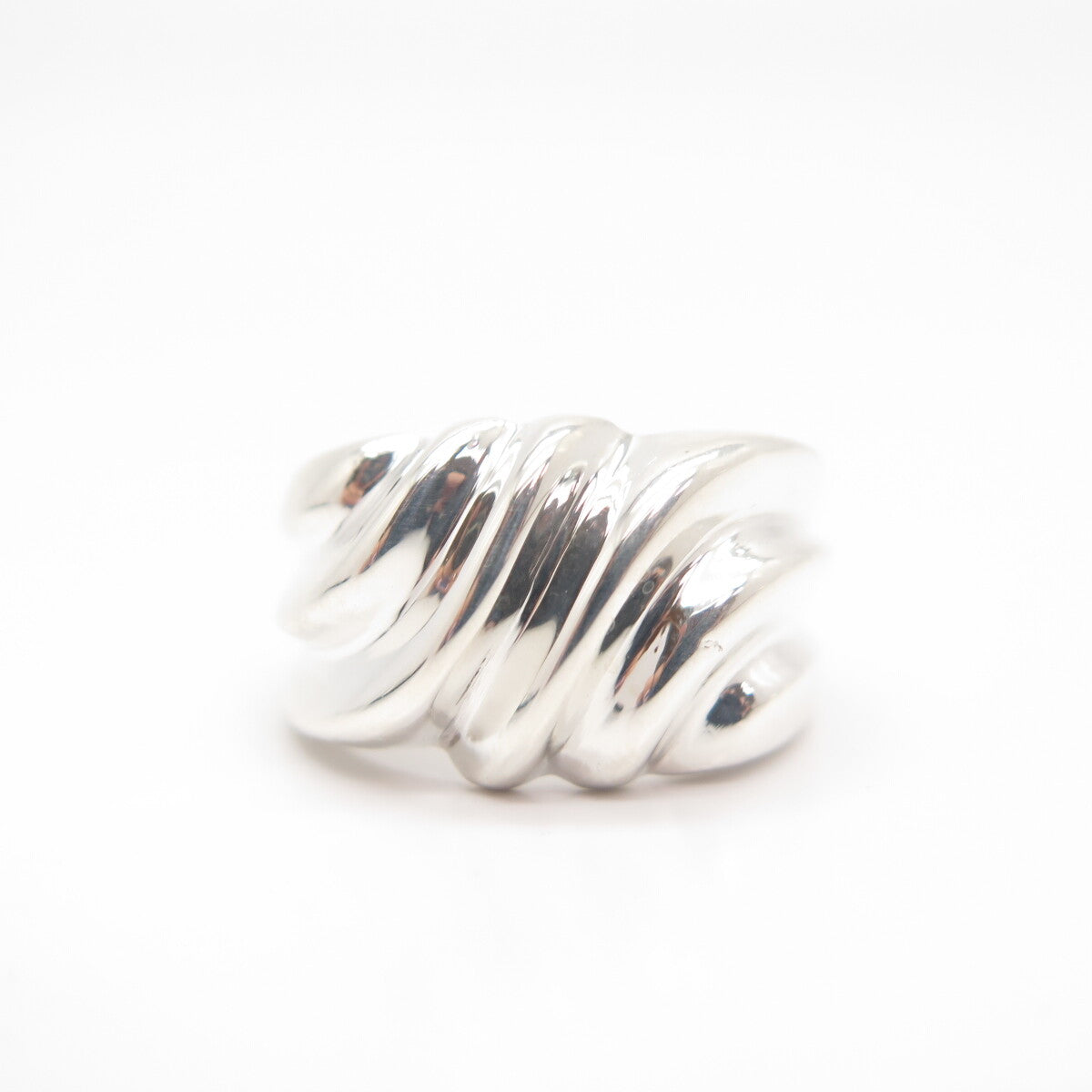 925 Sterling Silver Ribbed Ring Size 7