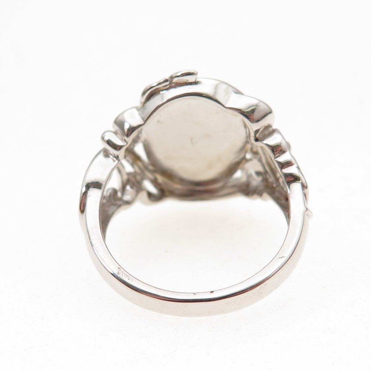 925 Sterling Silver Real Sleeping Beauty Turquoise Floral Ring Size 8
