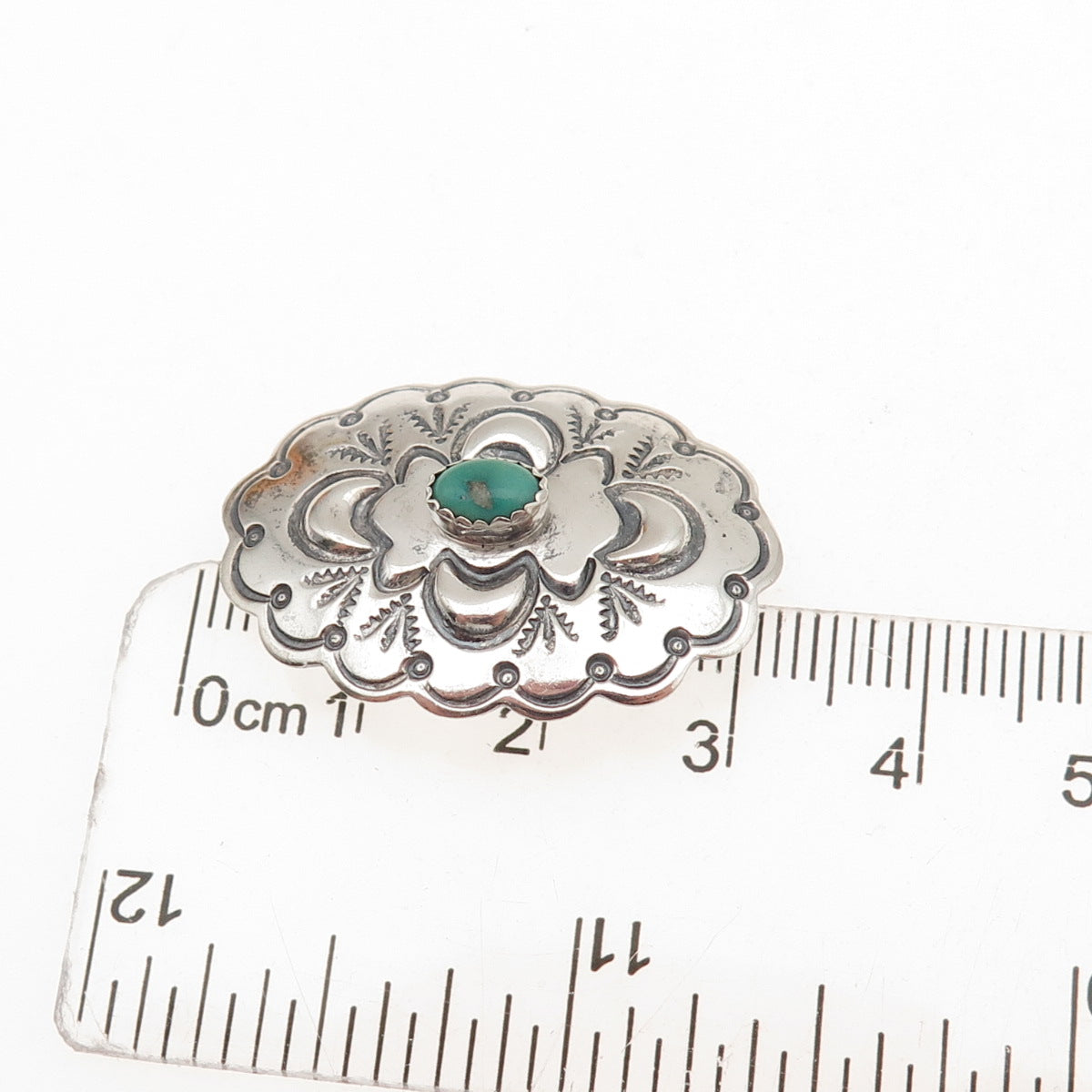 Anderson Parkett Navajo Old Pawn Sterling Silver Vintage Turquoise Pin Brooch