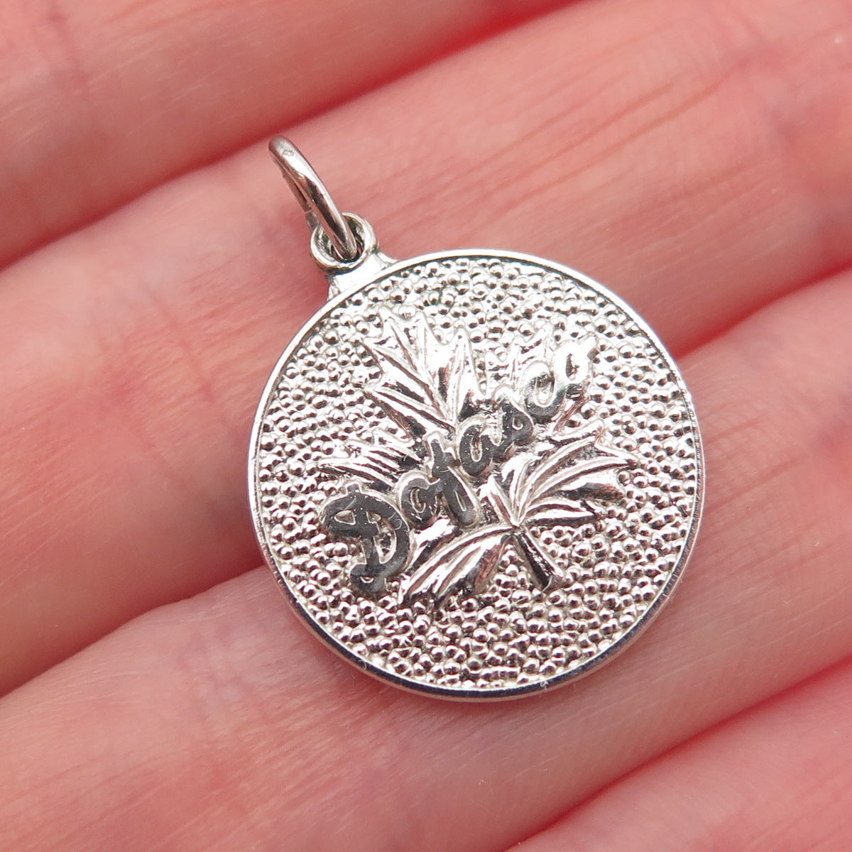 925 Sterling Silver Vintage Dofasco Logo Canadian Maple Leaf Charm Pendant