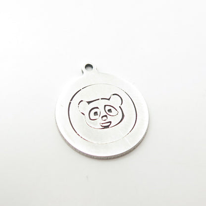 925 Sterling Silver USA Two In Town Panda Charm Pendant