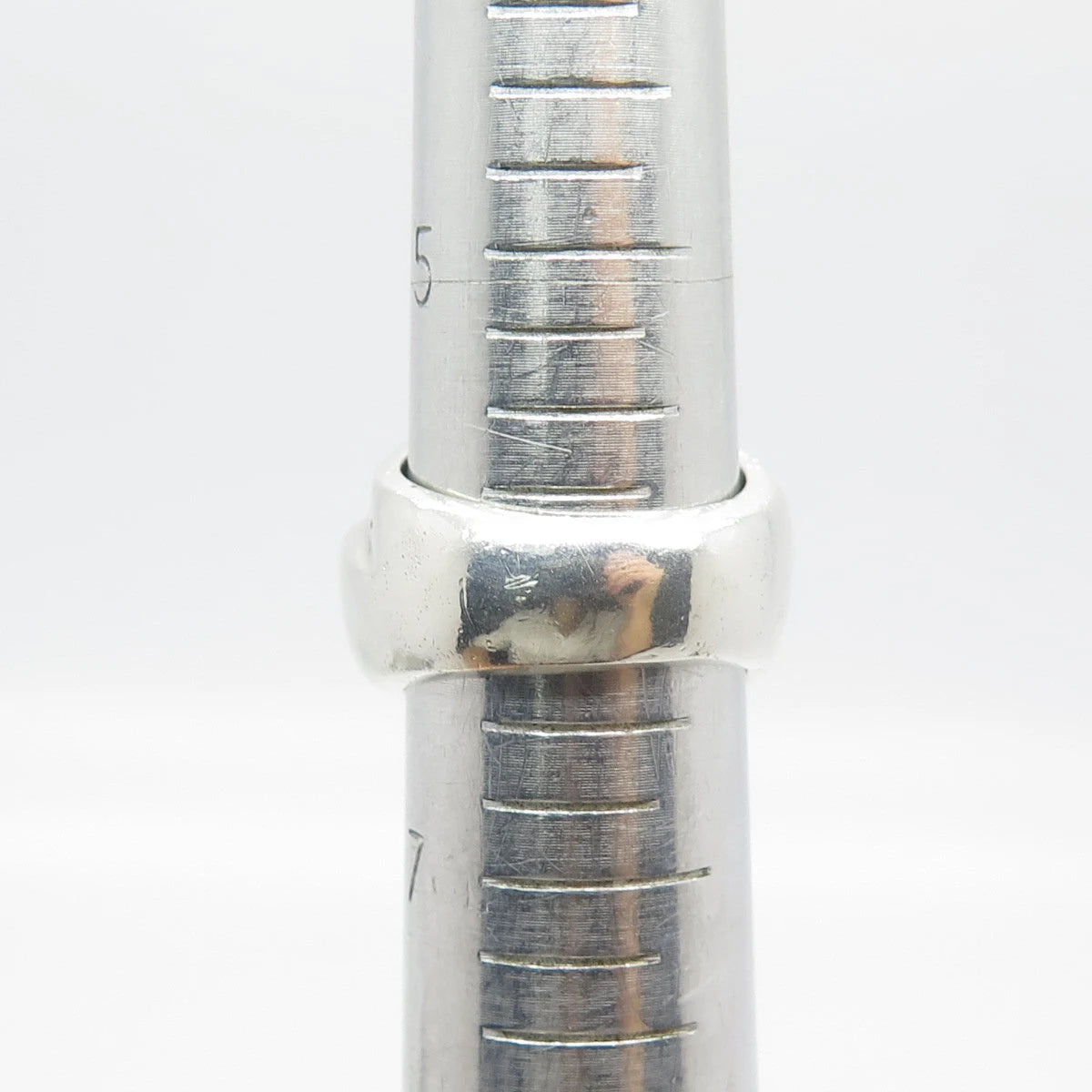 925 Sterling Silver Vintage Mexico Concave Wide Ring Size 6.25
