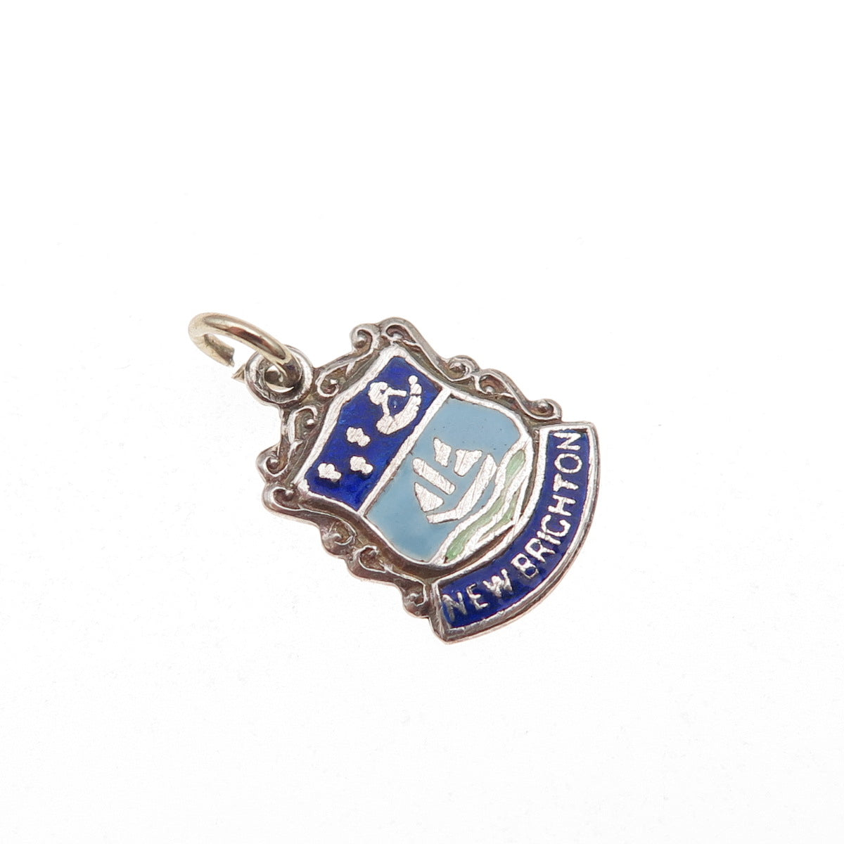 925 Sterling Silver Vintage Enamel New Brighton Charm Pendant