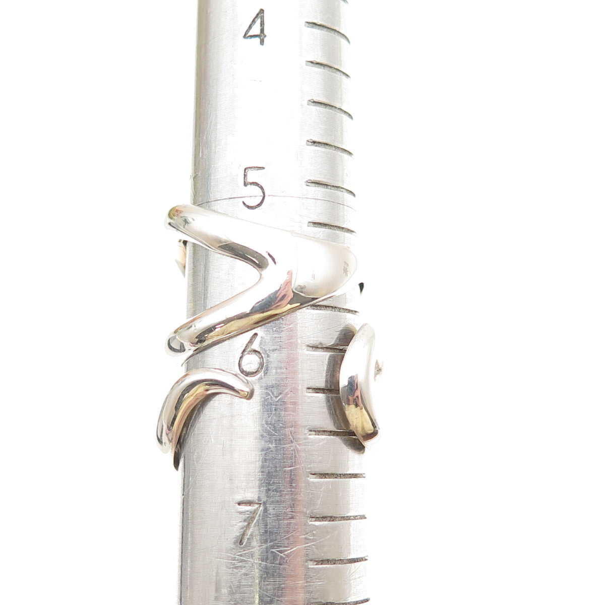 925 Sterling Silver Vintage Real Ruby Modernist Octopus Ring Size 5.5-6.5