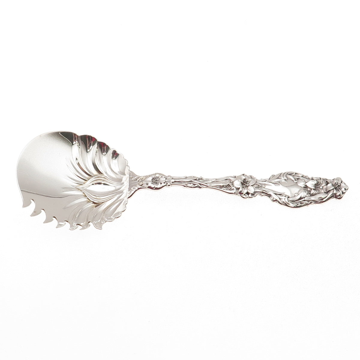 Whiting Mfg Co. 925 Sterling Silver Antique 1902 Lily Large Cucumber Server