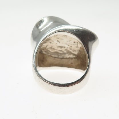 925 Sterling Silver Vintage Modernist Ring Size 6.5