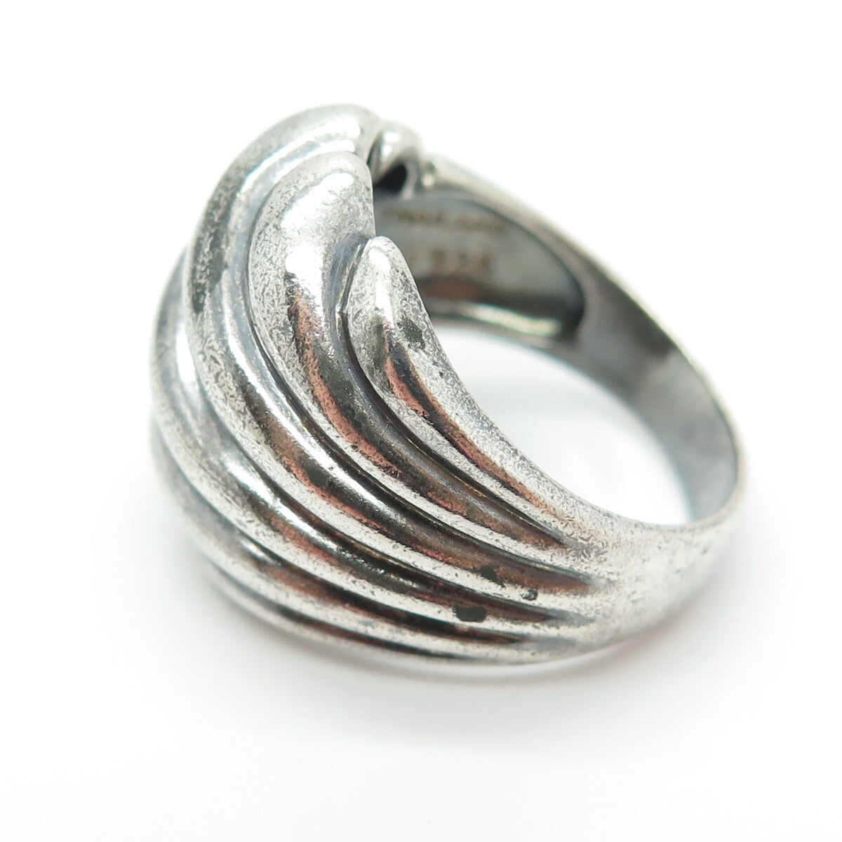 CHAPAL ZENRAY 925 Sterling Silver Vintage Modernist Oxidized Ring Size 9.75
