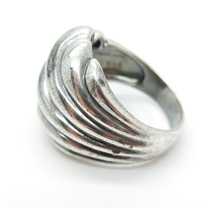 CHAPAL ZENRAY 925 Sterling Silver Vintage Modernist Oxidized Ring Size 9.75