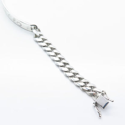 925 Sterling Silver Vintage "Emilio" Personalized ID Cuban Link Bracelet 8"