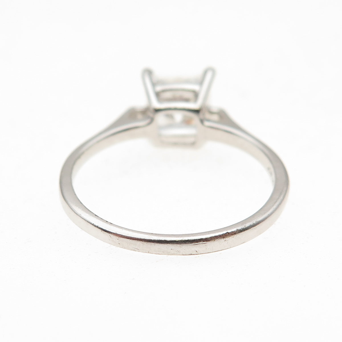 925 Sterling Silver Princess-Cut C Z Engagement Ring Size 9