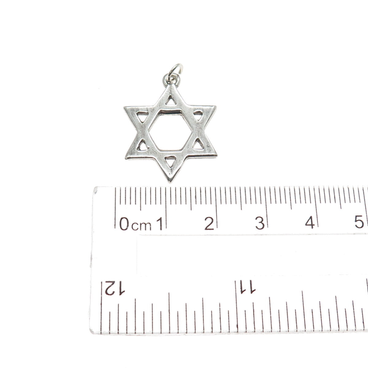 925 Sterling Silver Vintage Star of David Charm Pendant