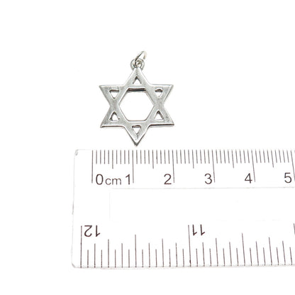 925 Sterling Silver Vintage Star of David Charm Pendant