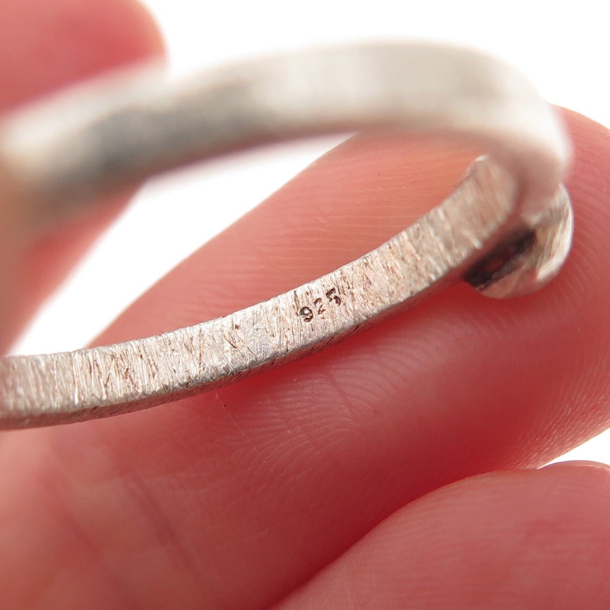 925 Sterling Silver Vintage Real Lapis Brushed Oxidized Ring Size 9.25