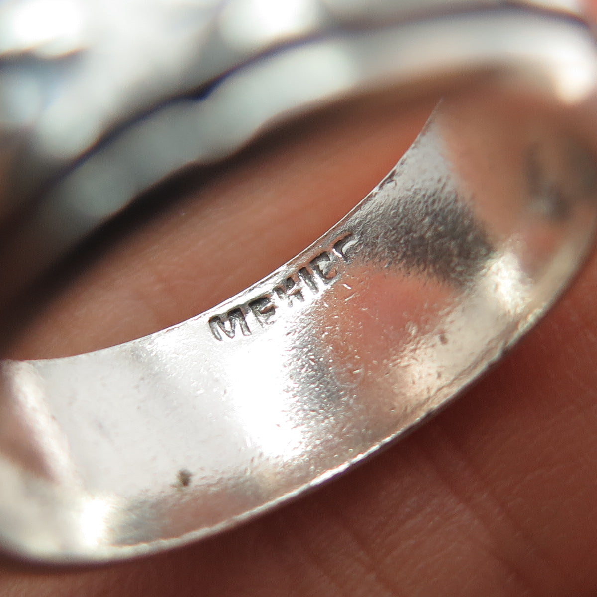 925 Sterling Silver Vintage Mexico Arrow Oxidized Rotating Band Ring Size 9.5