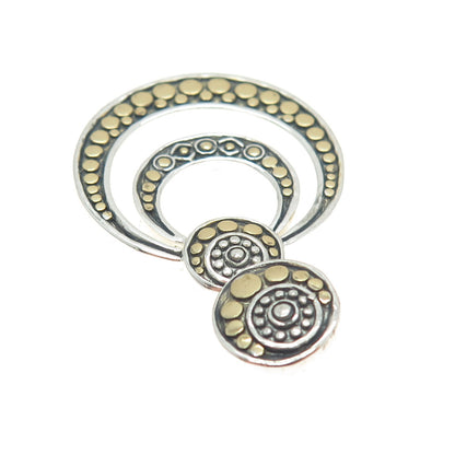 925 Sterling Silver 2-Tone Vintage Ethnic Dots Pendant