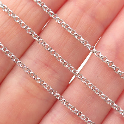 925 Sterling Silver Italy Rolo Chain Necklace 18"