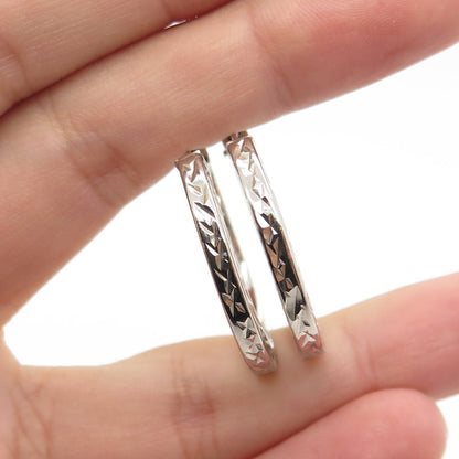 HAN 925 Sterling Silver Engraved Hoop Earrings